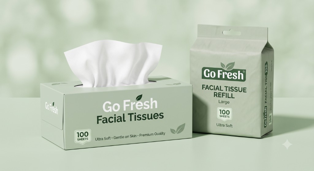 Facial Tissue Punch Box — 2 Ply